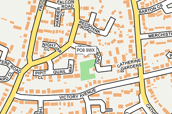 PO8 9WX map - OS OpenMap – Local (Ordnance Survey) PO8 9WX map - OS OpenMap – Local (Ordnance Survey)