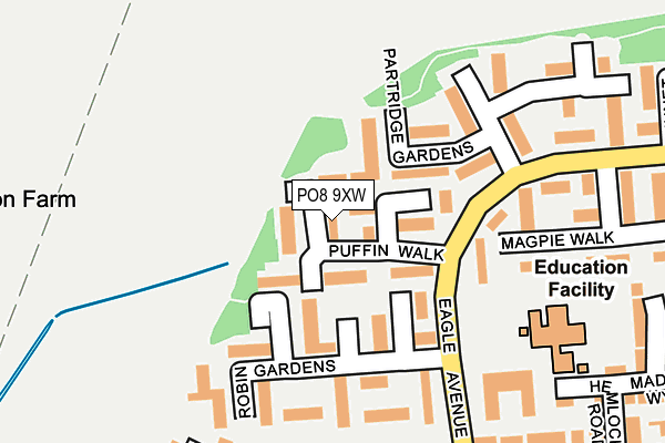 PO8 9XW map - OS OpenMap – Local (Ordnance Survey) PO8 9XW map - OS OpenMap – Local (Ordnance Survey)