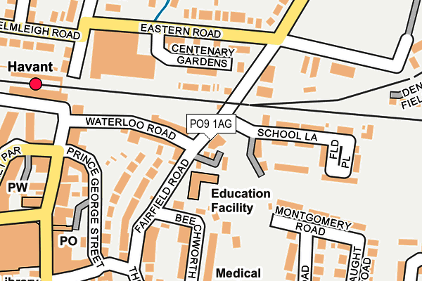 PO9 1AG map - OS OpenMap – Local (Ordnance Survey) PO9 1AG map - OS OpenMap – Local (Ordnance Survey)