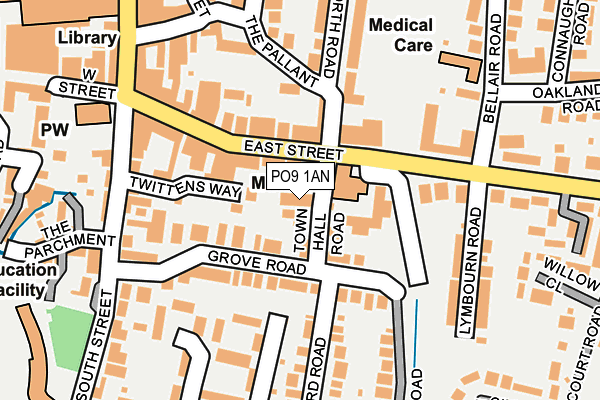 PO9 1AN map - OS OpenMap – Local (Ordnance Survey) PO9 1AN map - OS OpenMap – Local (Ordnance Survey)