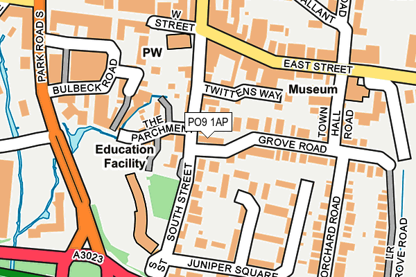 PO9 1AP map - OS OpenMap – Local (Ordnance Survey) PO9 1AP map - OS OpenMap – Local (Ordnance Survey)