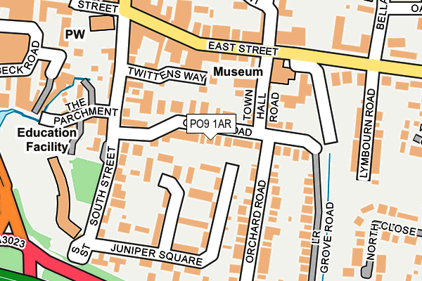PO9 1AR map - OS OpenMap – Local (Ordnance Survey) PO9 1AR map - OS OpenMap – Local (Ordnance Survey)