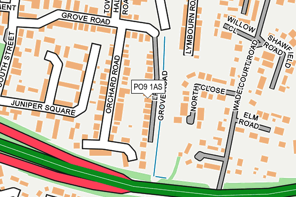 PO9 1AS map - OS OpenMap – Local (Ordnance Survey) PO9 1AS map - OS OpenMap – Local (Ordnance Survey)