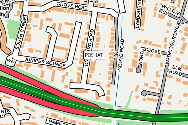 PO9 1AT map - OS OpenMap – Local (Ordnance Survey) PO9 1AT map - OS OpenMap – Local (Ordnance Survey)