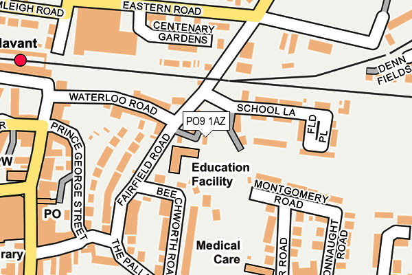 PO9 1AZ map - OS OpenMap – Local (Ordnance Survey) PO9 1AZ map - OS OpenMap – Local (Ordnance Survey)