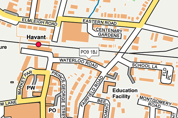 PO9 1BJ map - OS OpenMap – Local (Ordnance Survey) PO9 1BJ map - OS OpenMap – Local (Ordnance Survey)