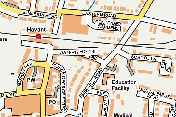 PO9 1BL map - OS OpenMap – Local (Ordnance Survey) PO9 1BL map - OS OpenMap – Local (Ordnance Survey)