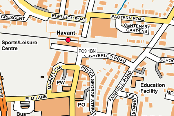PO9 1BN map - OS OpenMap – Local (Ordnance Survey) PO9 1BN map - OS OpenMap – Local (Ordnance Survey)