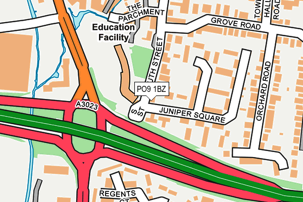 PO9 1BZ map - OS OpenMap – Local (Ordnance Survey) PO9 1BZ map - OS OpenMap – Local (Ordnance Survey)