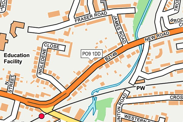 PO9 1DD map - OS OpenMap – Local (Ordnance Survey) PO9 1DD map - OS OpenMap – Local (Ordnance Survey)