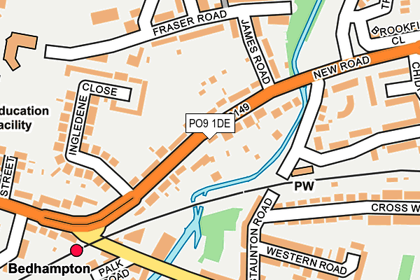 PO9 1DE map - OS OpenMap – Local (Ordnance Survey) PO9 1DE map - OS OpenMap – Local (Ordnance Survey)