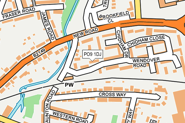 PO9 1DJ map - OS OpenMap – Local (Ordnance Survey) PO9 1DJ map - OS OpenMap – Local (Ordnance Survey)