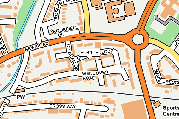 PO9 1DP map - OS OpenMap – Local (Ordnance Survey) PO9 1DP map - OS OpenMap – Local (Ordnance Survey)
