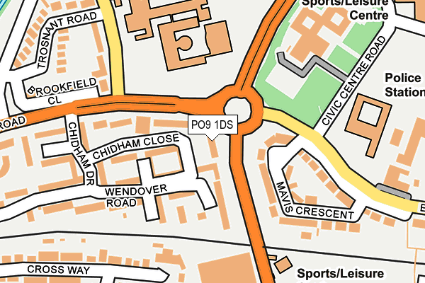 PO9 1DS map - OS OpenMap – Local (Ordnance Survey) PO9 1DS map - OS OpenMap – Local (Ordnance Survey)