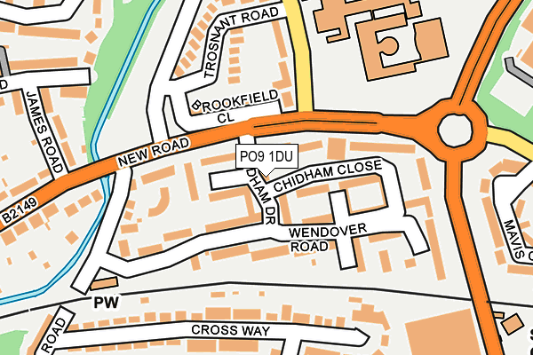 PO9 1DU map - OS OpenMap – Local (Ordnance Survey) PO9 1DU map - OS OpenMap – Local (Ordnance Survey)