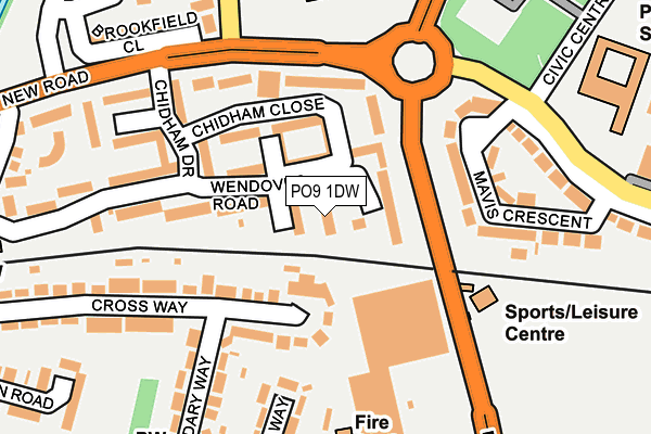 PO9 1DW map - OS OpenMap – Local (Ordnance Survey) PO9 1DW map - OS OpenMap – Local (Ordnance Survey)