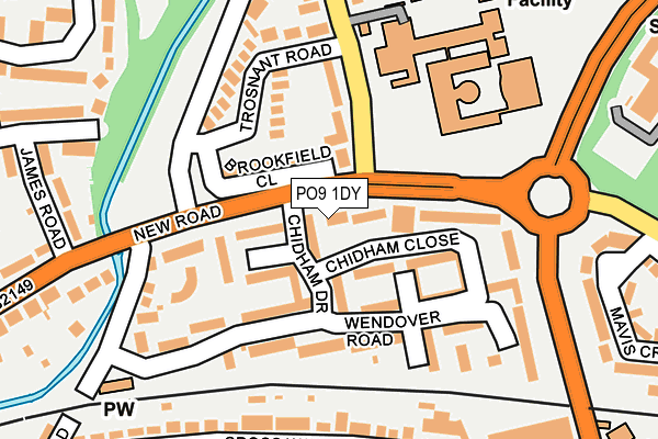 PO9 1DY map - OS OpenMap – Local (Ordnance Survey) PO9 1DY map - OS OpenMap – Local (Ordnance Survey)