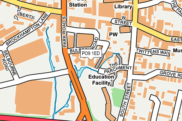 PO9 1ED map - OS OpenMap – Local (Ordnance Survey) PO9 1ED map - OS OpenMap – Local (Ordnance Survey)