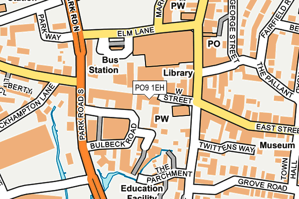 PO9 1EH map - OS OpenMap – Local (Ordnance Survey) PO9 1EH map - OS OpenMap – Local (Ordnance Survey)