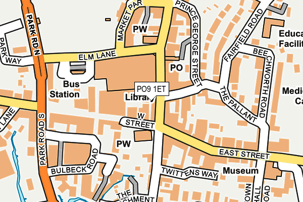PO9 1ET map - OS OpenMap – Local (Ordnance Survey) PO9 1ET map - OS OpenMap – Local (Ordnance Survey)