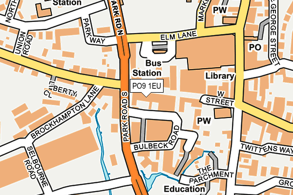 PO9 1EU map - OS OpenMap – Local (Ordnance Survey) PO9 1EU map - OS OpenMap – Local (Ordnance Survey)