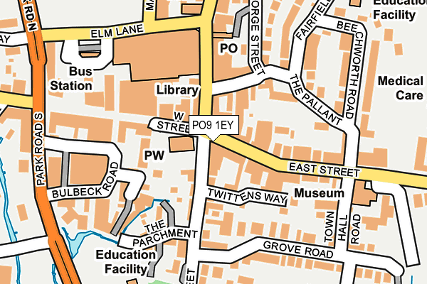 PO9 1EY map - OS OpenMap – Local (Ordnance Survey) PO9 1EY map - OS OpenMap – Local (Ordnance Survey)