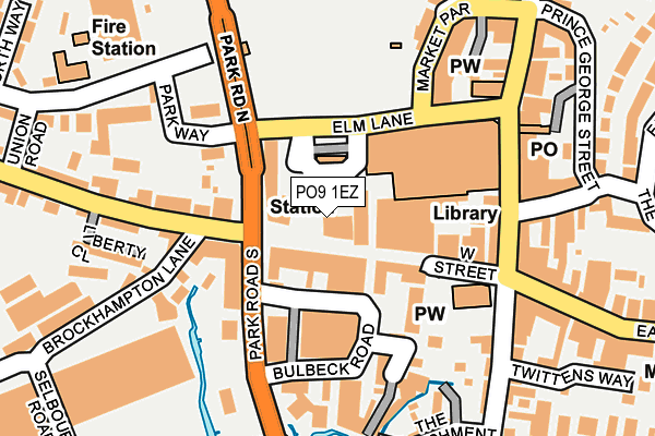 PO9 1EZ map - OS OpenMap – Local (Ordnance Survey) PO9 1EZ map - OS OpenMap – Local (Ordnance Survey)