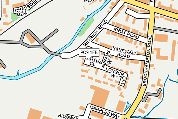 PO9 1FB map - OS OpenMap – Local (Ordnance Survey) PO9 1FB map - OS OpenMap – Local (Ordnance Survey)