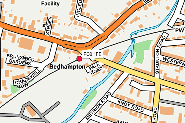 PO9 1FE map - OS OpenMap – Local (Ordnance Survey) PO9 1FE map - OS OpenMap – Local (Ordnance Survey)