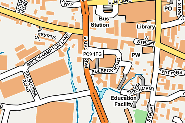 PO9 1FG map - OS OpenMap – Local (Ordnance Survey) PO9 1FG map - OS OpenMap – Local (Ordnance Survey)