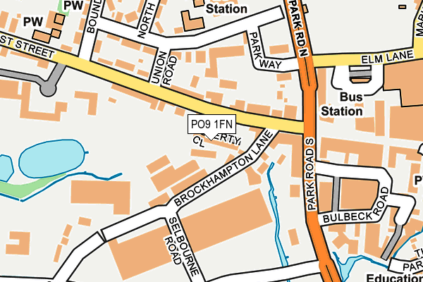 PO9 1FN map - OS OpenMap – Local (Ordnance Survey) PO9 1FN map - OS OpenMap – Local (Ordnance Survey)