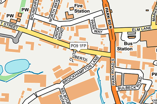 PO9 1FP map - OS OpenMap – Local (Ordnance Survey) PO9 1FP map - OS OpenMap – Local (Ordnance Survey)