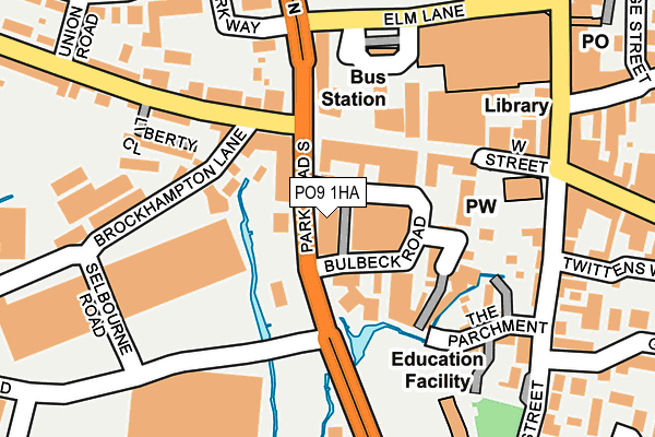 PO9 1HA map - OS OpenMap – Local (Ordnance Survey) PO9 1HA map - OS OpenMap – Local (Ordnance Survey)