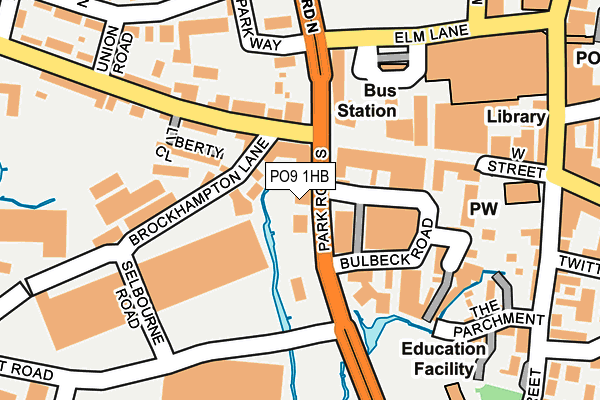 PO9 1HB map - OS OpenMap – Local (Ordnance Survey) PO9 1HB map - OS OpenMap – Local (Ordnance Survey)