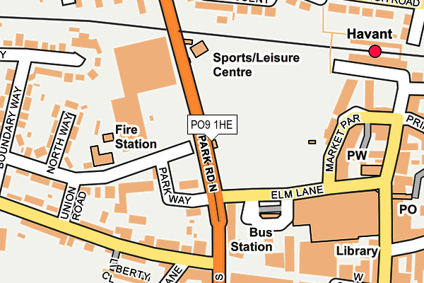 PO9 1HE map - OS OpenMap – Local (Ordnance Survey) PO9 1HE map - OS OpenMap – Local (Ordnance Survey)
