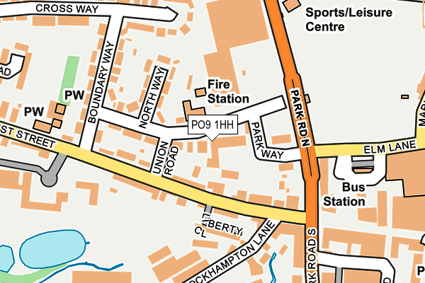 PO9 1HH map - OS OpenMap – Local (Ordnance Survey) PO9 1HH map - OS OpenMap – Local (Ordnance Survey)