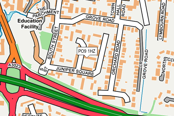 PO9 1HZ map - OS OpenMap – Local (Ordnance Survey) PO9 1HZ map - OS OpenMap – Local (Ordnance Survey)