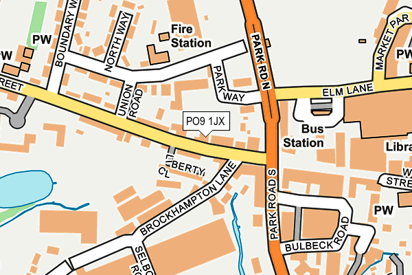PO9 1JX map - OS OpenMap – Local (Ordnance Survey) PO9 1JX map - OS OpenMap – Local (Ordnance Survey)