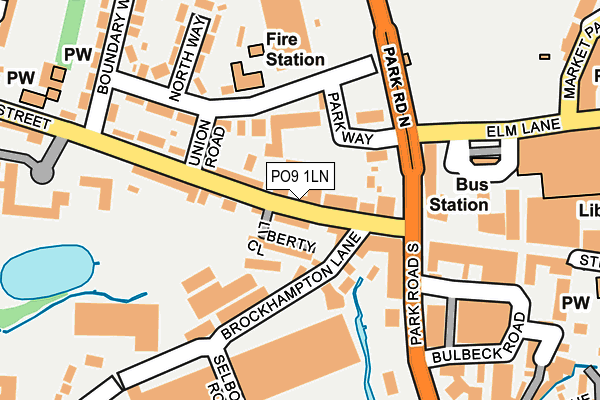 PO9 1LN map - OS OpenMap – Local (Ordnance Survey) PO9 1LN map - OS OpenMap – Local (Ordnance Survey)