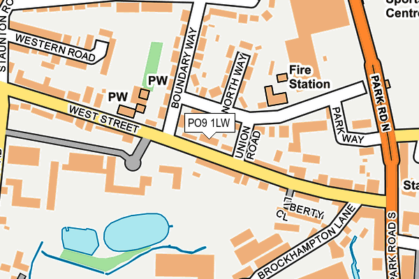 PO9 1LW map - OS OpenMap – Local (Ordnance Survey) PO9 1LW map - OS OpenMap – Local (Ordnance Survey)