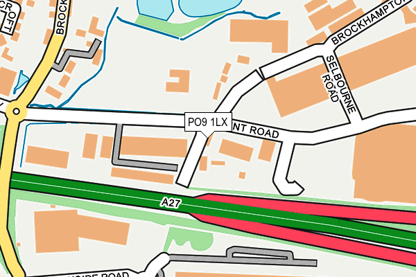 PO9 1LX map - OS OpenMap – Local (Ordnance Survey) PO9 1LX map - OS OpenMap – Local (Ordnance Survey)