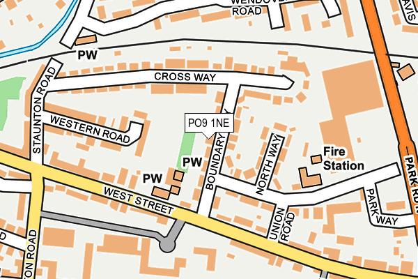 PO9 1NE map - OS OpenMap – Local (Ordnance Survey) PO9 1NE map - OS OpenMap – Local (Ordnance Survey)