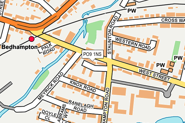 PO9 1NS map - OS OpenMap – Local (Ordnance Survey) PO9 1NS map - OS OpenMap – Local (Ordnance Survey)