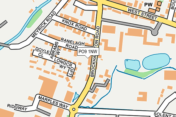 PO9 1NW map - OS OpenMap – Local (Ordnance Survey) PO9 1NW map - OS OpenMap – Local (Ordnance Survey)