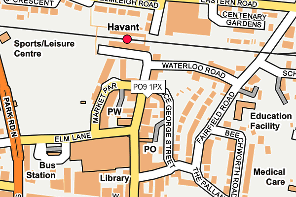 PO9 1PX map - OS OpenMap – Local (Ordnance Survey) PO9 1PX map - OS OpenMap – Local (Ordnance Survey)