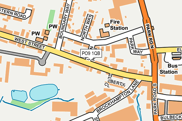 PO9 1QB map - OS OpenMap – Local (Ordnance Survey) PO9 1QB map - OS OpenMap – Local (Ordnance Survey)
