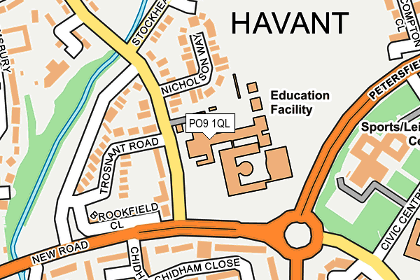 PO9 1QL map - OS OpenMap – Local (Ordnance Survey) PO9 1QL map - OS OpenMap – Local (Ordnance Survey)