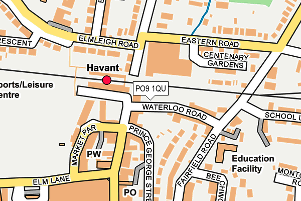 PO9 1QU map - OS OpenMap – Local (Ordnance Survey) PO9 1QU map - OS OpenMap – Local (Ordnance Survey)