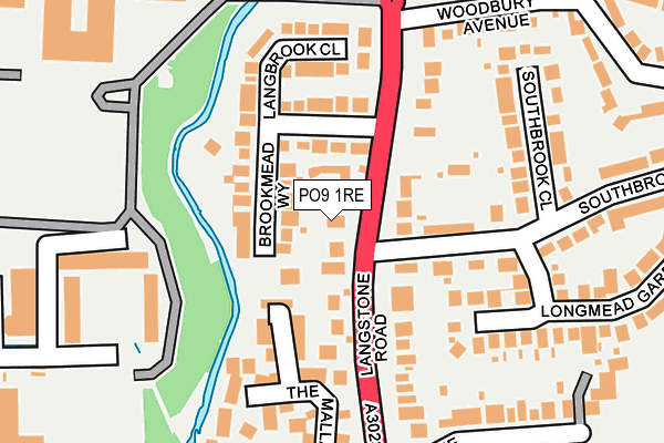 PO9 1RE map - OS OpenMap – Local (Ordnance Survey) PO9 1RE map - OS OpenMap – Local (Ordnance Survey)