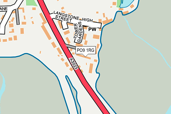 PO9 1RG map - OS OpenMap – Local (Ordnance Survey) PO9 1RG map - OS OpenMap – Local (Ordnance Survey)